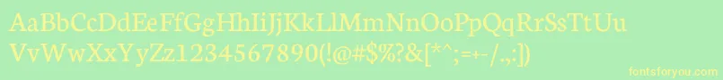 NeutonRegular Font – Yellow Fonts on Green Background