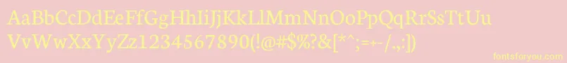 NeutonRegular Font – Yellow Fonts on Pink Background