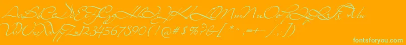 MrLackboughs-Schriftart – Grüne Schriften auf orangefarbenem Hintergrund