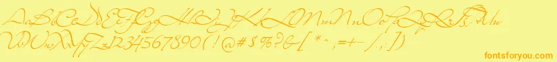 MrLackboughs Font – Orange Fonts on Yellow Background