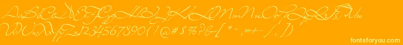 MrLackboughs-Schriftart – Gelbe Schriften auf orangefarbenem Hintergrund