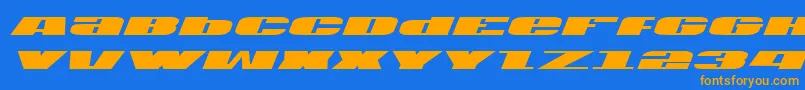 Usav2i-fontti – oranssit fontit sinisellä taustalla