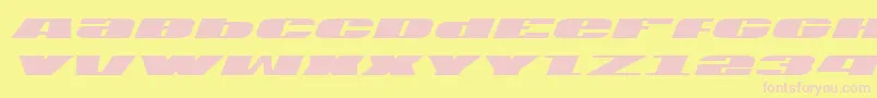 Fonte Usav2i – fontes rosa em um fundo amarelo