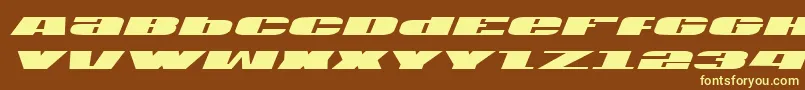 フォントUsav2i – 黄色のフォント、茶色の背景