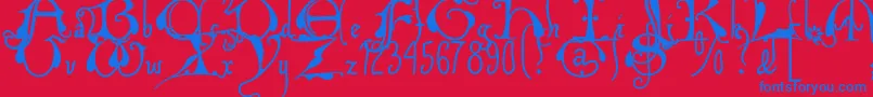 Xiparlmb Font – Blue Fonts on Red Background