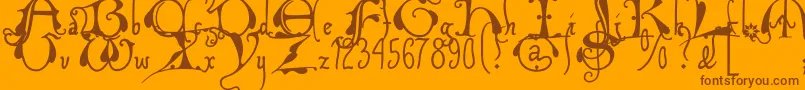 Xiparlmb Font – Brown Fonts on Orange Background