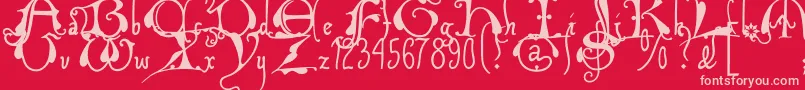 Xiparlmb Font – Pink Fonts on Red Background