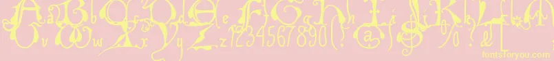 Шрифт Xiparlmb – жёлтые шрифты на розовом фоне