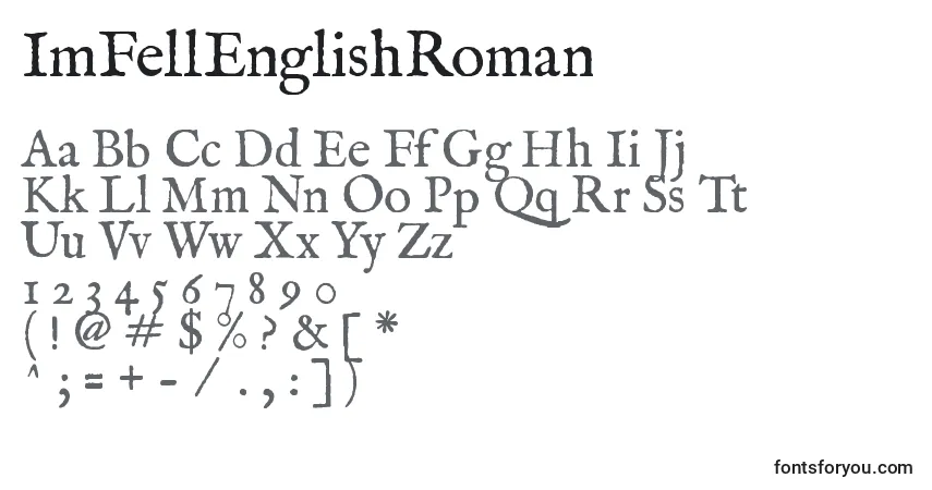 A fonte ImFellEnglishRoman – alfabeto, números, caracteres especiais