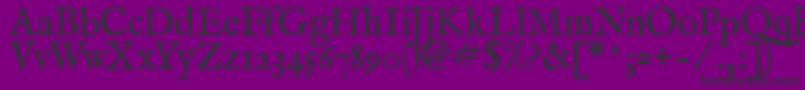 ImFellEnglishRoman-Schriftart – Schwarze Schriften auf violettem Hintergrund
