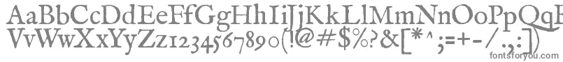 ImFellEnglishRoman-fontti – harmaat kirjasimet valkoisella taustalla