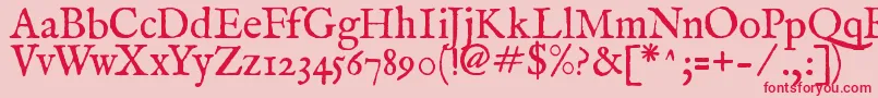 ImFellEnglishRoman Font – Red Fonts on Pink Background