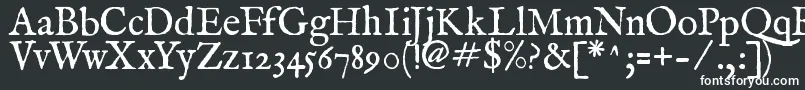 ImFellEnglishRoman-fontti – valkoiset fontit mustalla taustalla