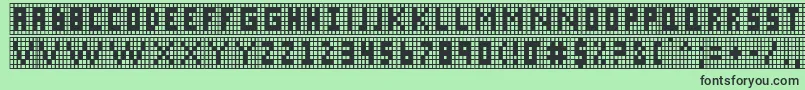 X Grid Font – Black Fonts on Green Background