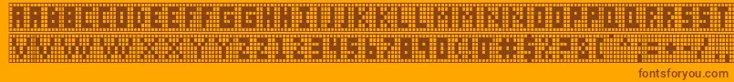 X Grid-fontti – ruskeat fontit oranssilla taustalla