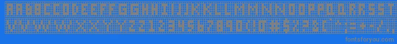 X Grid Font – Gray Fonts on Blue Background