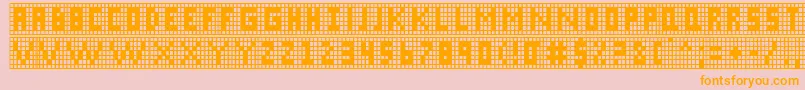 X Grid Font – Orange Fonts on Pink Background