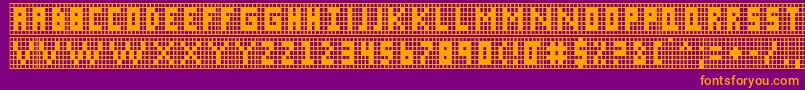 X Grid Font – Orange Fonts on Purple Background