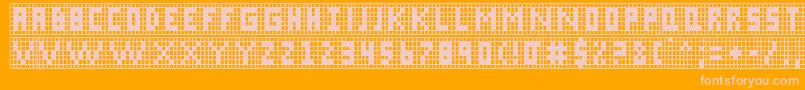フォントX Grid – オレンジの背景にピンクのフォント