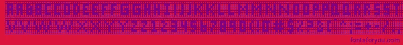 X Grid Font – Purple Fonts on Red Background