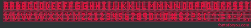 Czcionka X Grid – czerwone czcionki na czarnym tle