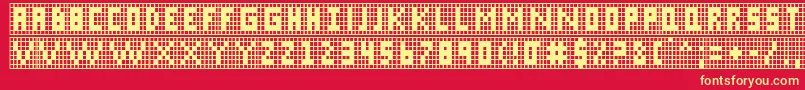 X Grid Font – Yellow Fonts on Red Background