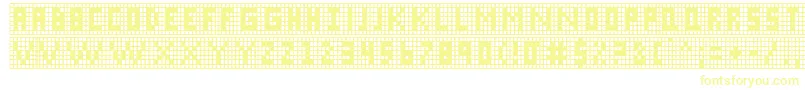 Police X Grid – polices jaunes sur fond blanc