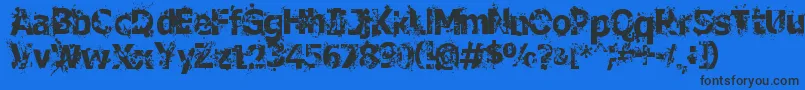 CrimeScene Font – Black Fonts on Blue Background