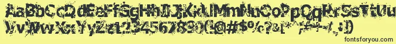 Czcionka CrimeScene – czarne czcionki na żółtym tle