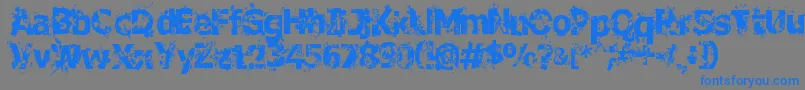フォントCrimeScene – 灰色の背景に青い文字