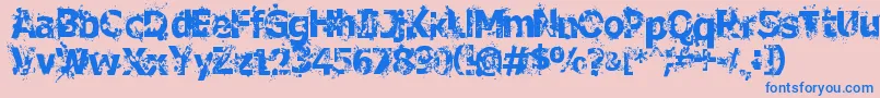 フォントCrimeScene – ピンクの背景に青い文字