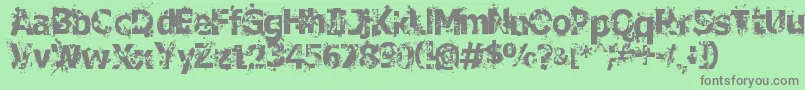 CrimeScene-fontti – harmaat kirjasimet vihreällä taustalla
