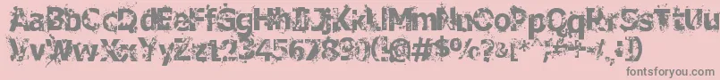 CrimeScene-Schriftart – Graue Schriften auf rosa Hintergrund