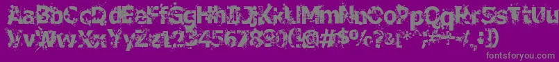 CrimeScene-fontti – harmaat kirjasimet violetilla taustalla