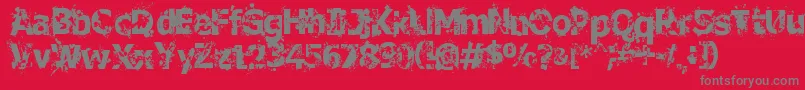CrimeScene-fontti – harmaat kirjasimet punaisella taustalla
