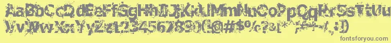 フォントCrimeScene – 黄色の背景に灰色の文字