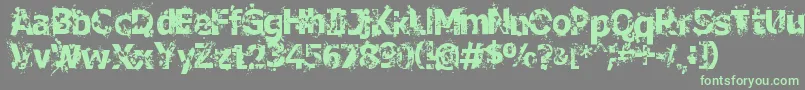 CrimeScene-fontti – vihreät fontit harmaalla taustalla