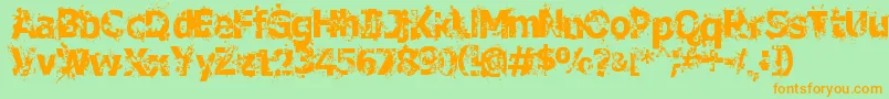 CrimeScene Font – Orange Fonts on Green Background