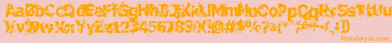 CrimeScene-fontti – oranssit fontit vaaleanpunaisella taustalla