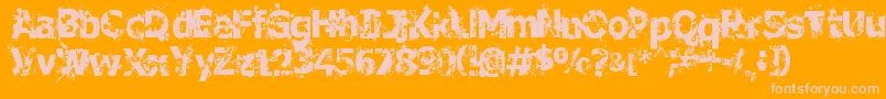 Czcionka CrimeScene – różowe czcionki na pomarańczowym tle