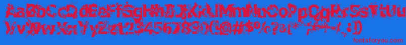 Czcionka CrimeScene – czerwone czcionki na niebieskim tle