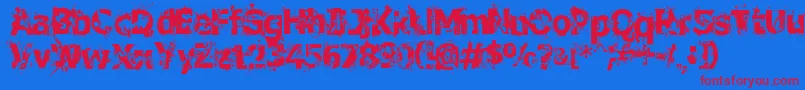 Fonte CrimeScene – fontes vermelhas em um fundo azul