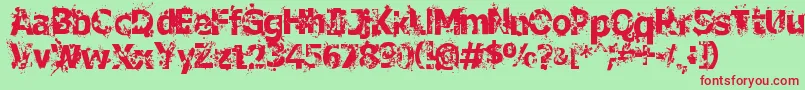 フォントCrimeScene – 赤い文字の緑の背景
