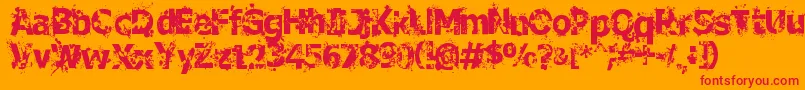 CrimeScene Font – Red Fonts on Orange Background