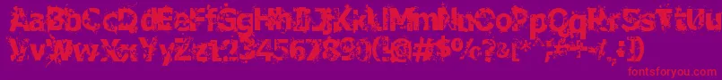 フォントCrimeScene – 紫の背景に赤い文字