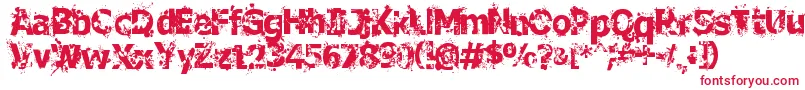 フォントCrimeScene – 白い背景に赤い文字