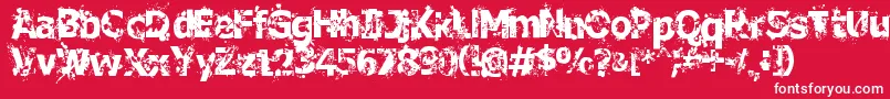 CrimeScene-fontti – valkoiset fontit punaisella taustalla