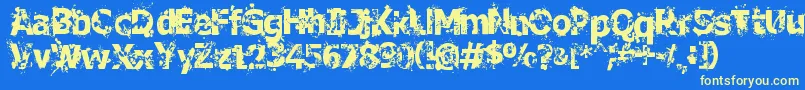 CrimeScene Font – Yellow Fonts on Blue Background