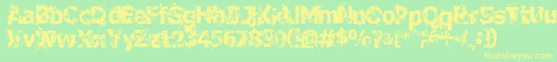 Шрифт CrimeScene – жёлтые шрифты на зелёном фоне