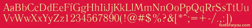 フォントLiteraturnayac – 黄色の文字、赤い背景